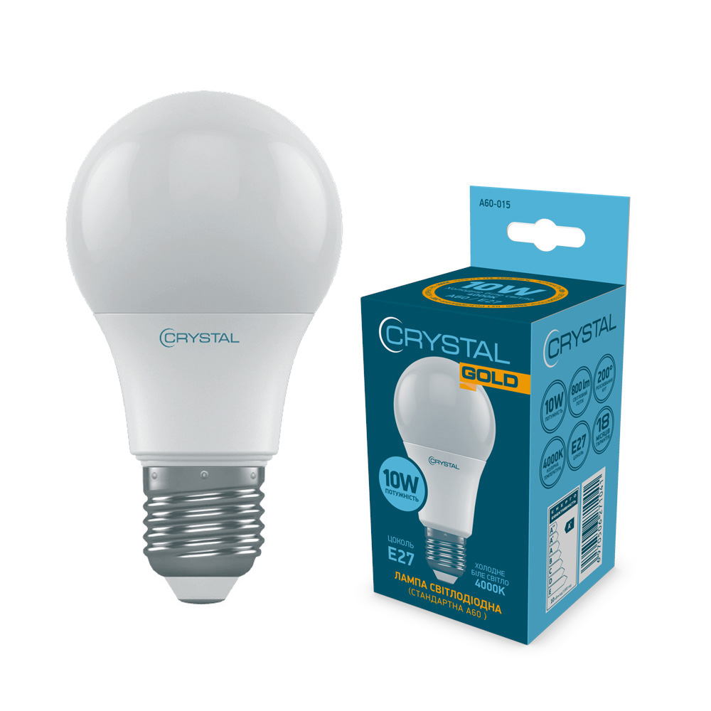 Лампа світлодіодна стандартна Crystal Gold A60 10W PA Е27 4000K